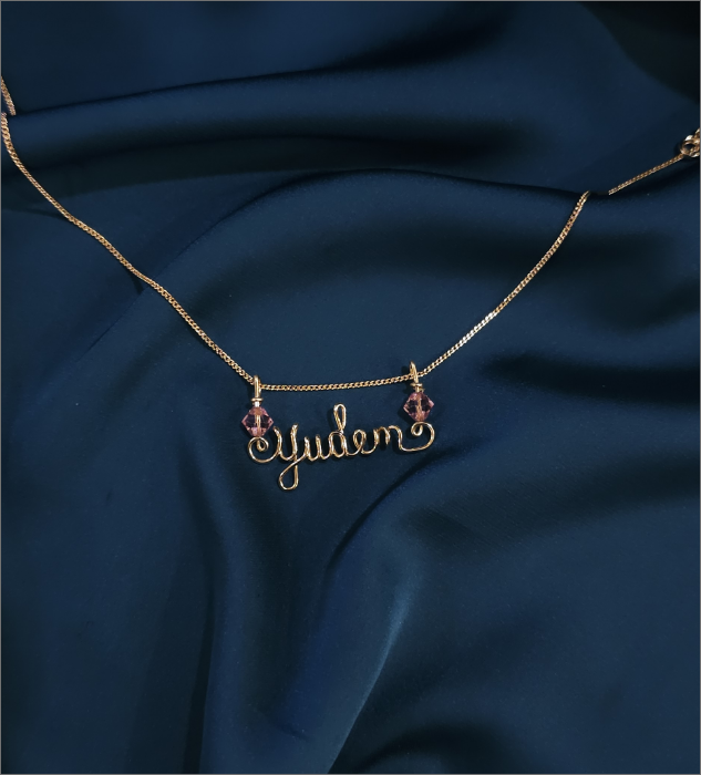 Name engraved Pendent with Swarovski Crystals